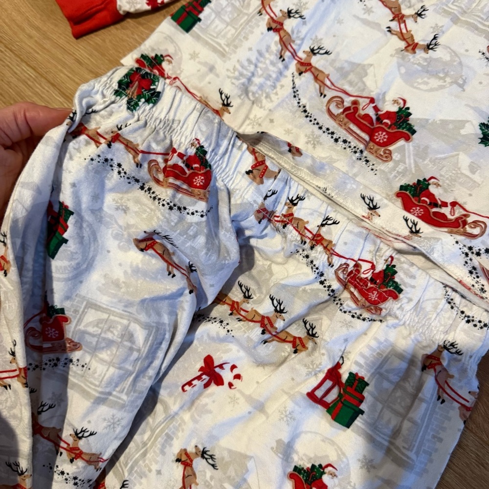 Pj Place Christmas Santa & Reindeer Pajama Set Adult Small View 3